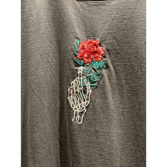 DESERT DREAMER BONE ROSE WOMENS UNISEX EMBROIDERED T-SHIRT - Picture 2 of 2